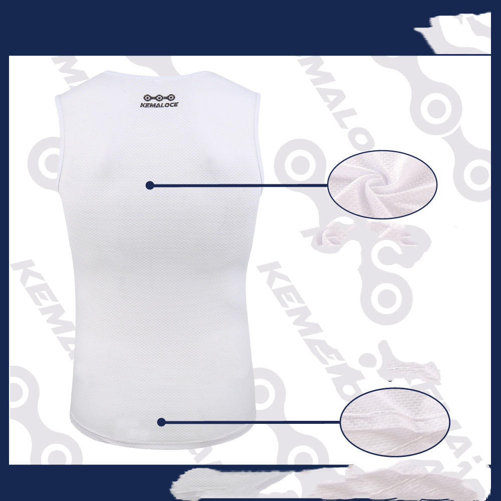 Breathable Men Cycling Base Layer White Coo - Blue Force Sports