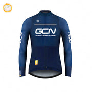 GCN Fleece Long Sleeve Cycling Jersey Cycling Jersey Running Winter New Series - Blue Force Sports
