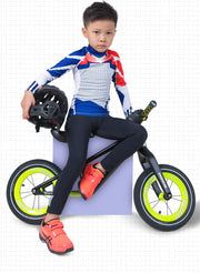 Racing Suit Roller Skating Step Fleece Warm Long-sleeved Suit - Blue Force Sports