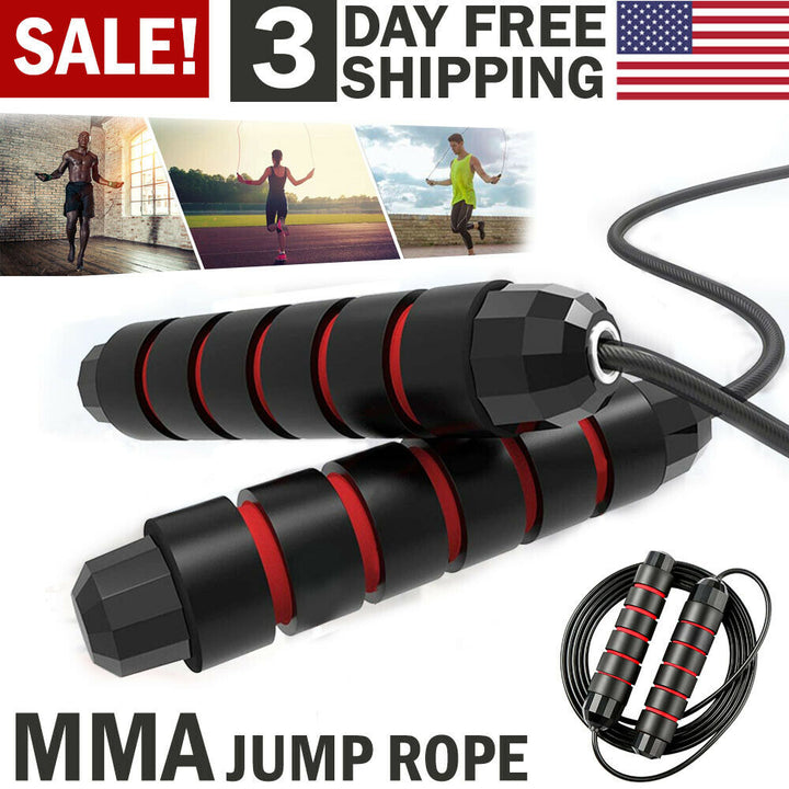 Jump Rope Gym Aerobic Exercise Boxing Skipping Adjustable Bearing Speed Fitness - Blue Force Sports