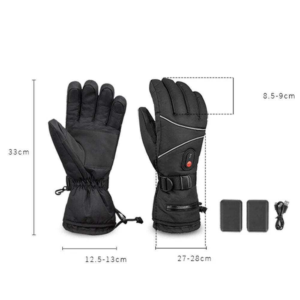 Guantes eléctricos calefactables, resistentes al agua y al viento, con pantalla táctil