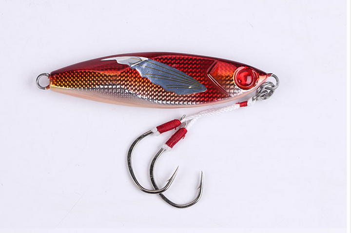 Laser Luminous Double Hook Slow Shake Iron Plate Bait Lead Fish - Blue Force Sports