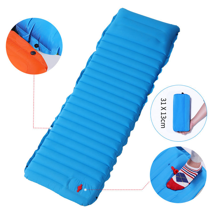 Camping Foot Type Automatic Portable Inflatable Bed Beach Mat Picnic Mat - Blue Force Sports