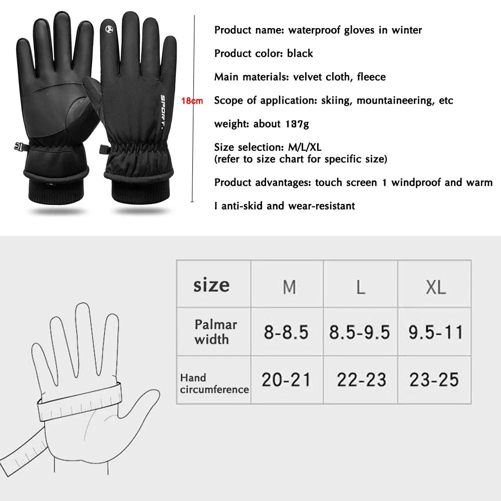 Wasserdichte Winter-Touchscreen-Handschuhe zum Radfahren, Skifahren und für Outdoor-Sport