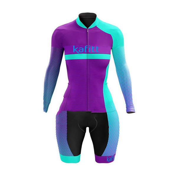 Professional Long-sleeved Cycling Suit - Blue Force Sports