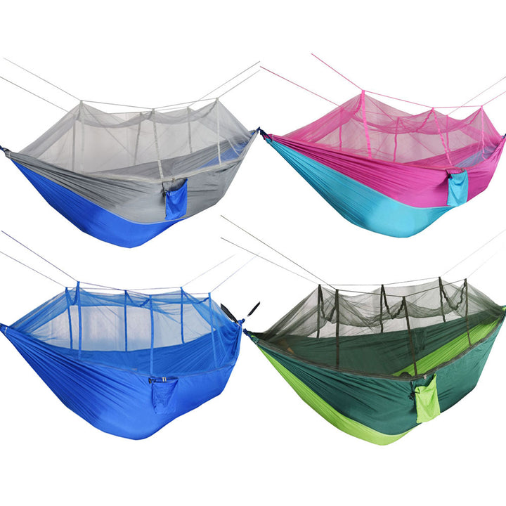 Parachute Cloth Hammock With Mosquito Net Outdoor Tent - Blue Force Sports