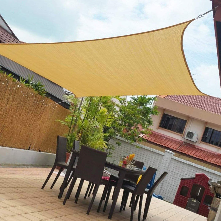 8' X 12' Sun Shade Sails Canopy Rectangle Outdoor Shade Canopy UV Shelter Canopy For Outdoor Patio Garden Backyard - Blue Force Sports