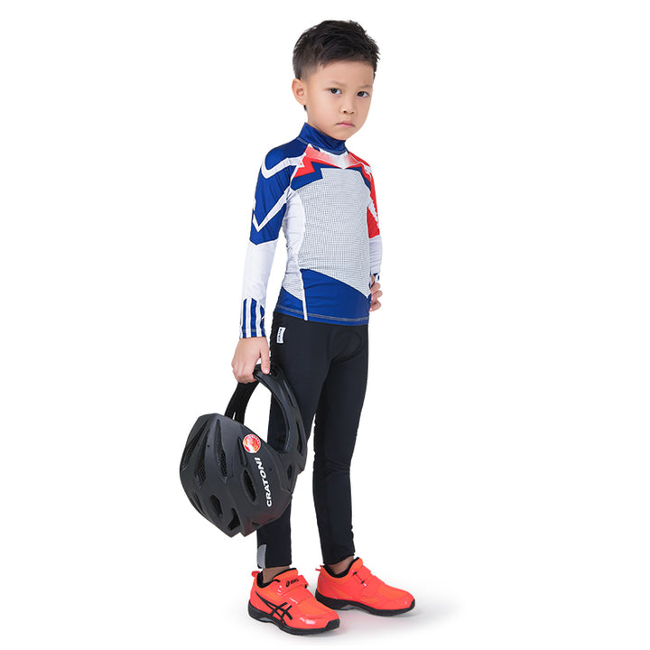 Racing Suit Roller Skating Step Fleece Warm Long-sleeved Suit - Blue Force Sports