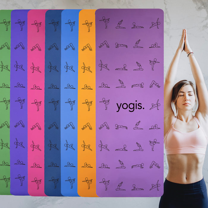 Yoga Mat Posture Line Non-slip Custom Fitness Mat For Beginners Plank Support - Blue Force Sports