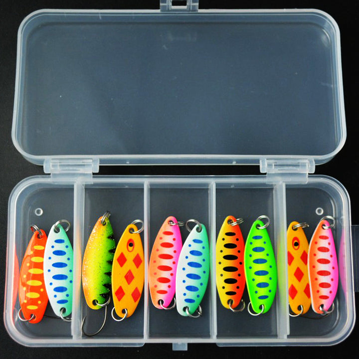 Small Five Grid 3g Colorful Spoon Shaped Horse Mouth Sequins Set Fish Bait - Blue Force Sports