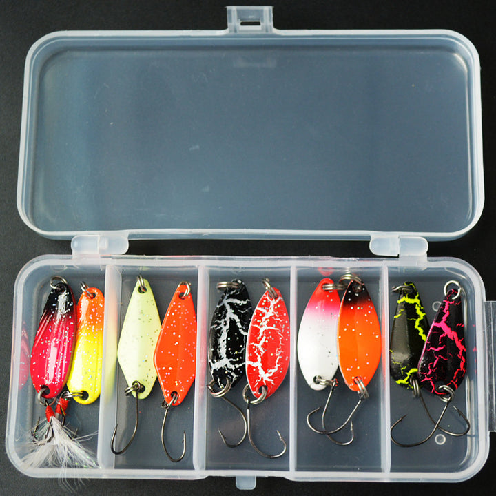 Small Five Grid 3g Colorful Spoon Shaped Horse Mouth Sequins Set Fish Bait - Blue Force Sports