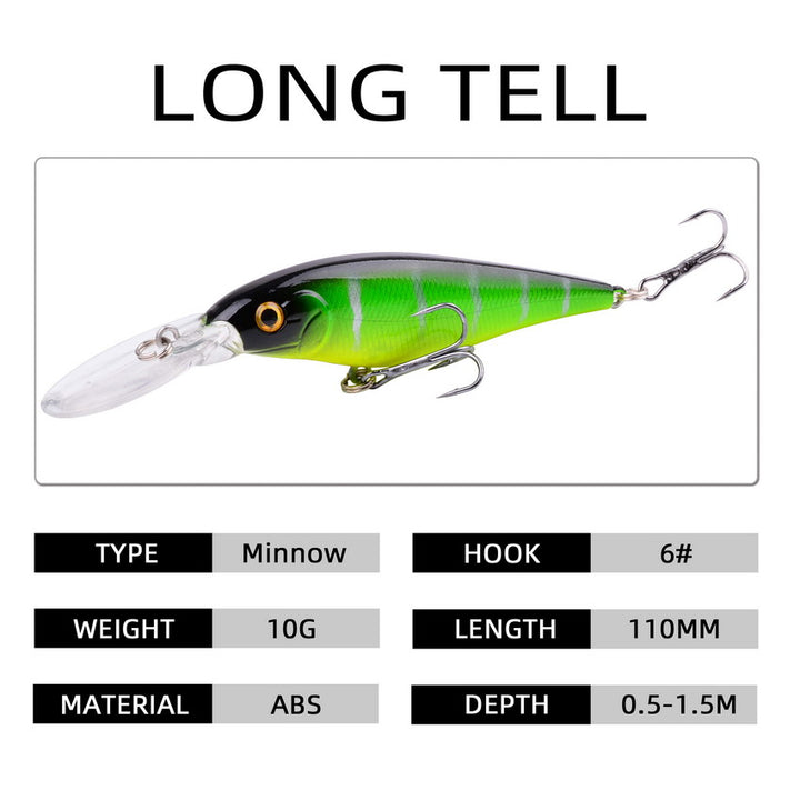 Minnow Fishing Lure 11cm 10g Floating Hard Wobbler Bait - Blue Force Sports