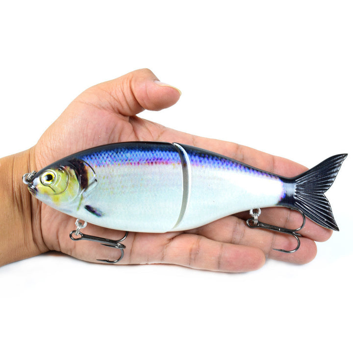 Wo-section Metal Connection Lure Lure Submersible S-shaped Multi-section Fishing Lure - Blue Force Sports