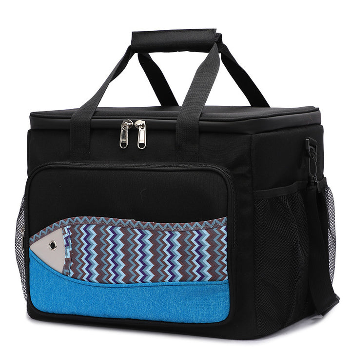 Fish Pattern Cooler Bags Lunch Box Bag EVA Insulation Waterproof Portable Lunch Bag Outdoor Multifunctional Picnic Bag - Blue Force Sports