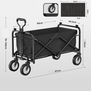 Camping Cart Foldable Outdoor Hand Push Picnic Pull Rod - Blue Force Sports