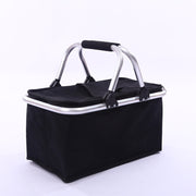 30L Large Folding Picnic Camping Insulated Cooler Hamper Storage Basket Bag - Blue Force Sports