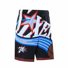 76-person Retro Basketball Outdoor Running Sports Beach Casual Loose Breathable Trendy Fashion Shorts - Blue Force Sports