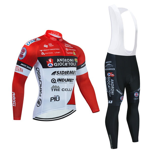 Long-sleeved Cycling Jersey Suit Autumn And Winter Fleece Top - Blue Force Sports