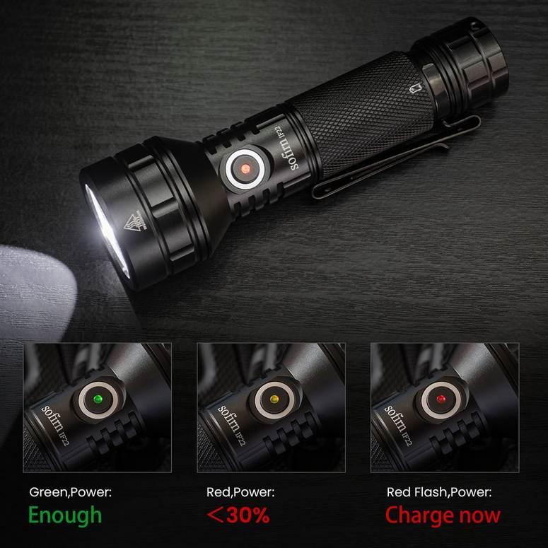 Linterna LED recargable de alta potencia de 2100 lm