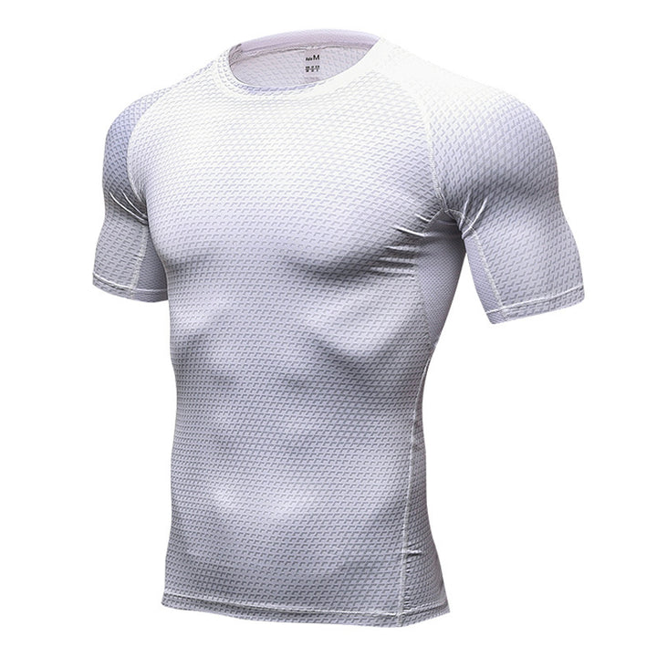 Men's Short Sleeve Quick Drying Clothes 3D Printing Fitness Running Training - Blue Force Sports