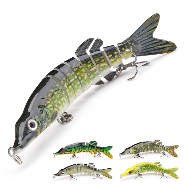 10 cm, 8,7 g, Mini-Hecht-Crankbait, Angelköder – langsam sinkender künstlicher Swimbait für Hecht, Barsch und mehr