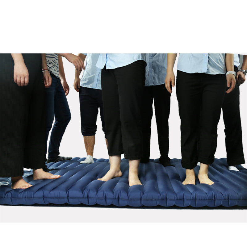 Camping Thickened Air Sleeping Pad Camping Moisture-proof Foot Automatic Double Inflatable Cushion - Blue Force Sports