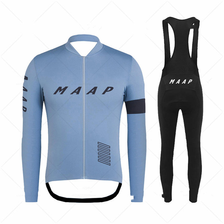 Spring And Autumn Thermal Cycling Jersey Long-sleeve Overalls - Blue Force Sports