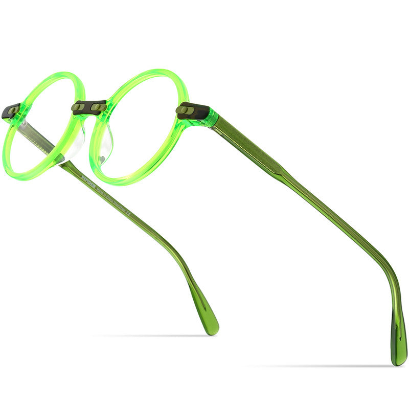 Fashion Retro Round Flat Myopia Frame - Blue Force Sports