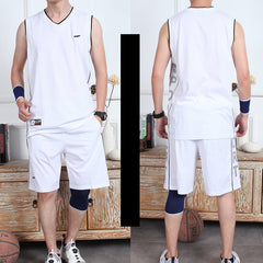 Basketball Sports Suit Men's Summer Casual Wear Sleeveless Thin Vest Running Suit Shorts Sportswear - Blue Force Sports