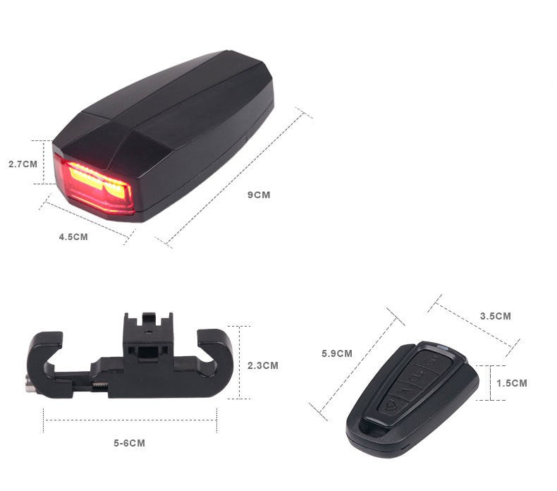 Mountain Bike Wireless Intelligent Alarm Horn Light - Blue Force Sports