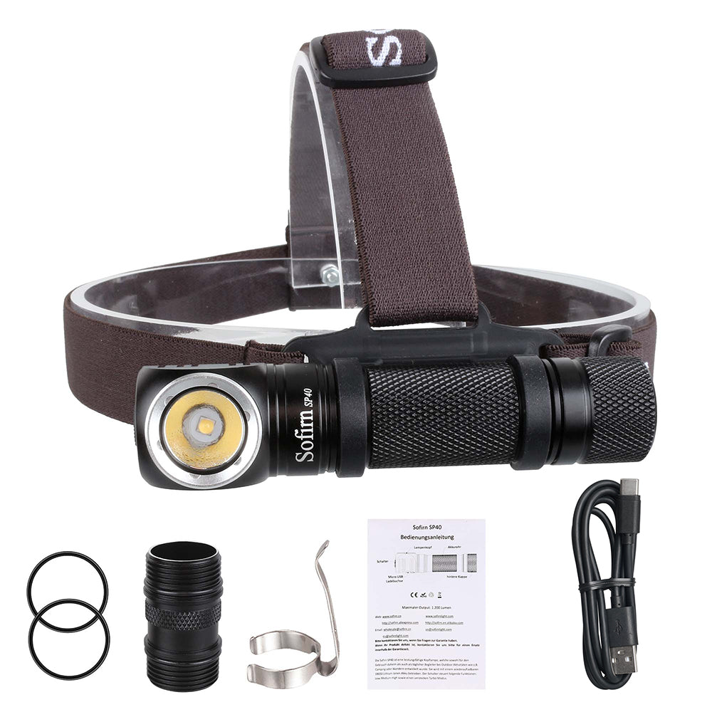 Linterna frontal LED magnética ultrabrillante de 1200 lm