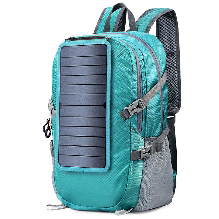 Solar Backpack Foldable Hiking Daypack With 5V Power Supply - Blue Force Sports