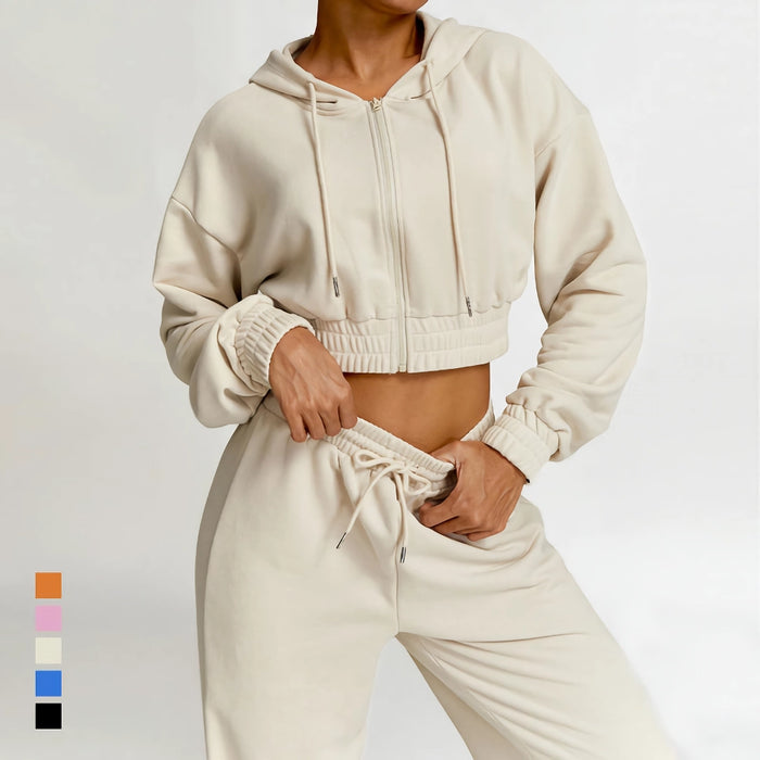 Langärmliger Sport-Hoodie für Damen – Stilvolles Sweatshirt mit Stehkragen und Reißverschluss