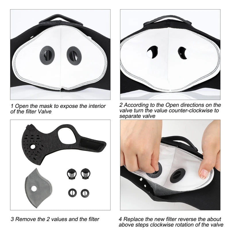 Reusable Cycling Face Cover with Filter Options