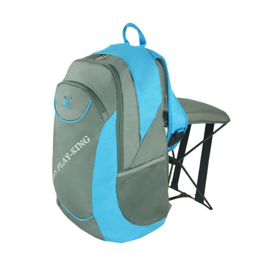 Outdoor Backpack Hiking Camping Trekking Travel Shoulder Bag Multi-functional Large Capacity Camping Bag Folding Chairs - Blue Force Sports