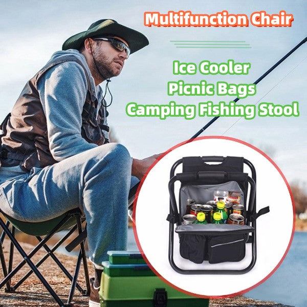 Multifunction Outdoor Folding Chair Ice Cooler Picnic Bags Camping Fishing Stool Backpacking Hunting Rest Chair - Blue Force Sports