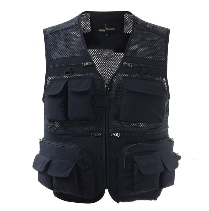 Multi-pocket Men's Professional Photography Vest - Blue Force Sports
