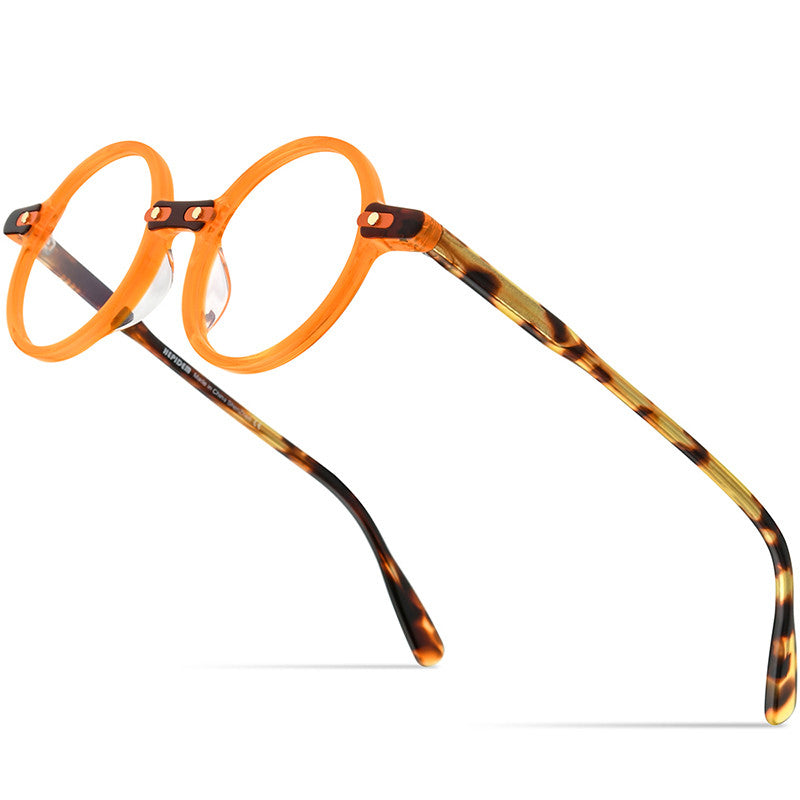 Fashion Retro Round Flat Myopia Frame - Blue Force Sports