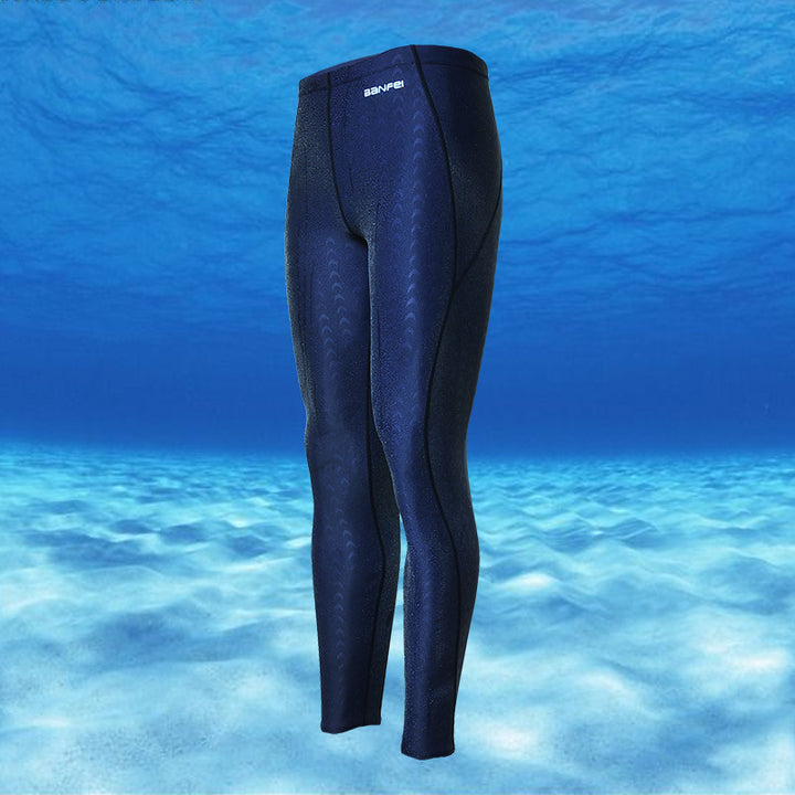 Sunproof Shark Skin Long Legs Competition Men's Swimming Trunks - Blue Force Sports