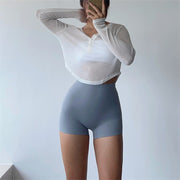 Fitness Suit Button Yoga Suit Short Workout - Blue Force Sports