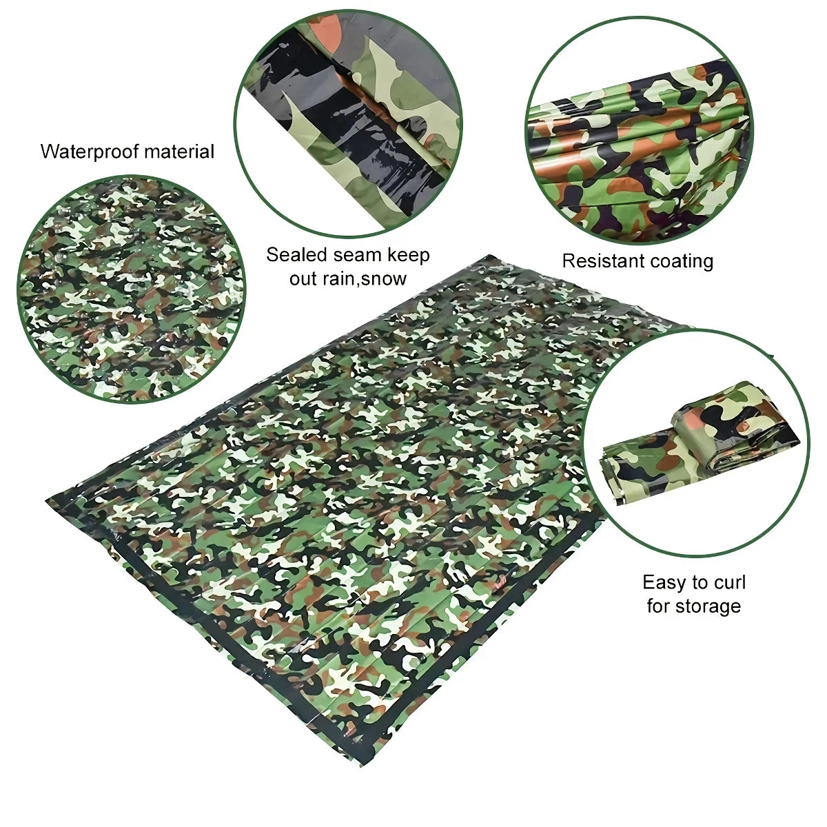 Camouflage PE Emergency Bivy Bag – 120 × 200 cm