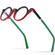 Fashion Retro Round Myopia Frame - Blue Force Sports