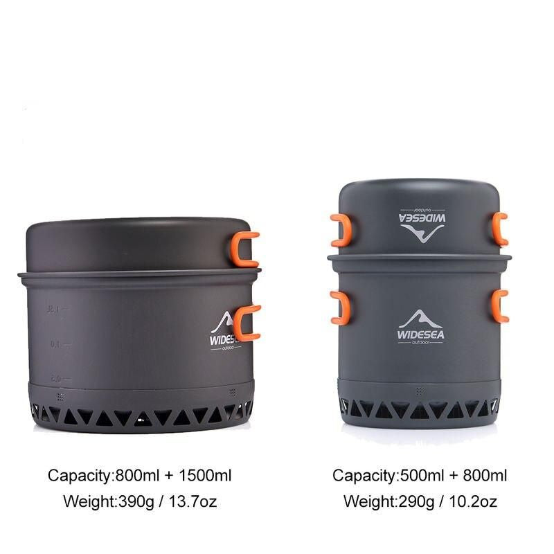 Outdoor-Camping-Kochgeschirr-Set 2,3 l, leichte Aluminiumtöpfe zum Wandern und Reisen