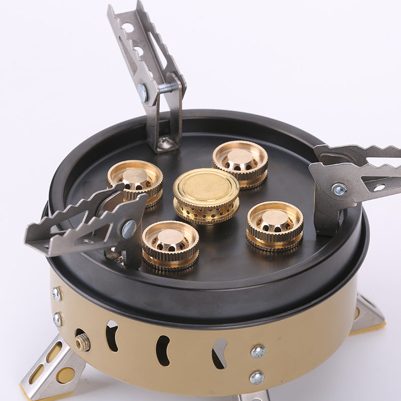 Portable Windproof Camping Cookout Gas Stove Holder Set - Blue Force Sports