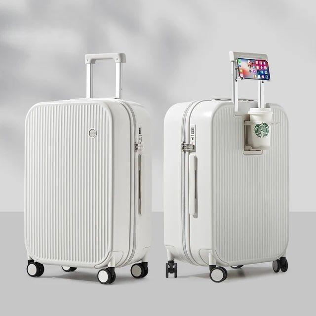 Hartschalen-Trolley mit Getränkehalter und Handyhalter – Reisen Sie leicht und clever