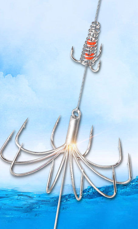 Fish Hook Set Finished Product Full Set Of Fishing Artifact Three-claw Anchor - Blue Force Sports