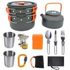 Tragbares Camping-Kochgeschirr-Set aus Aluminium – Antihaft-Kochgeschirr für den Außenbereich zum Wandern, Picknicken und Grillen