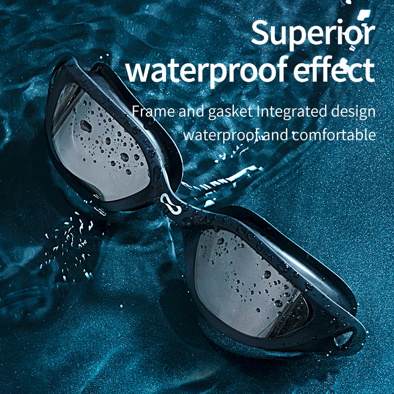 Professionelle verspiegelte Schwimmbrille mit Antibeschlag-Effekt, UV-Schutz und verstellbarem Silikonband