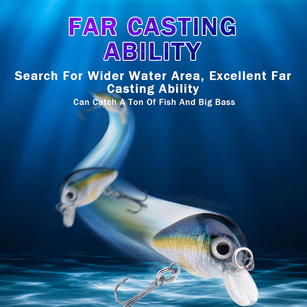 5 stücke Mini Bass Angeln Köder Set 3cm Topwater Crankbait Wobbler für Hecht