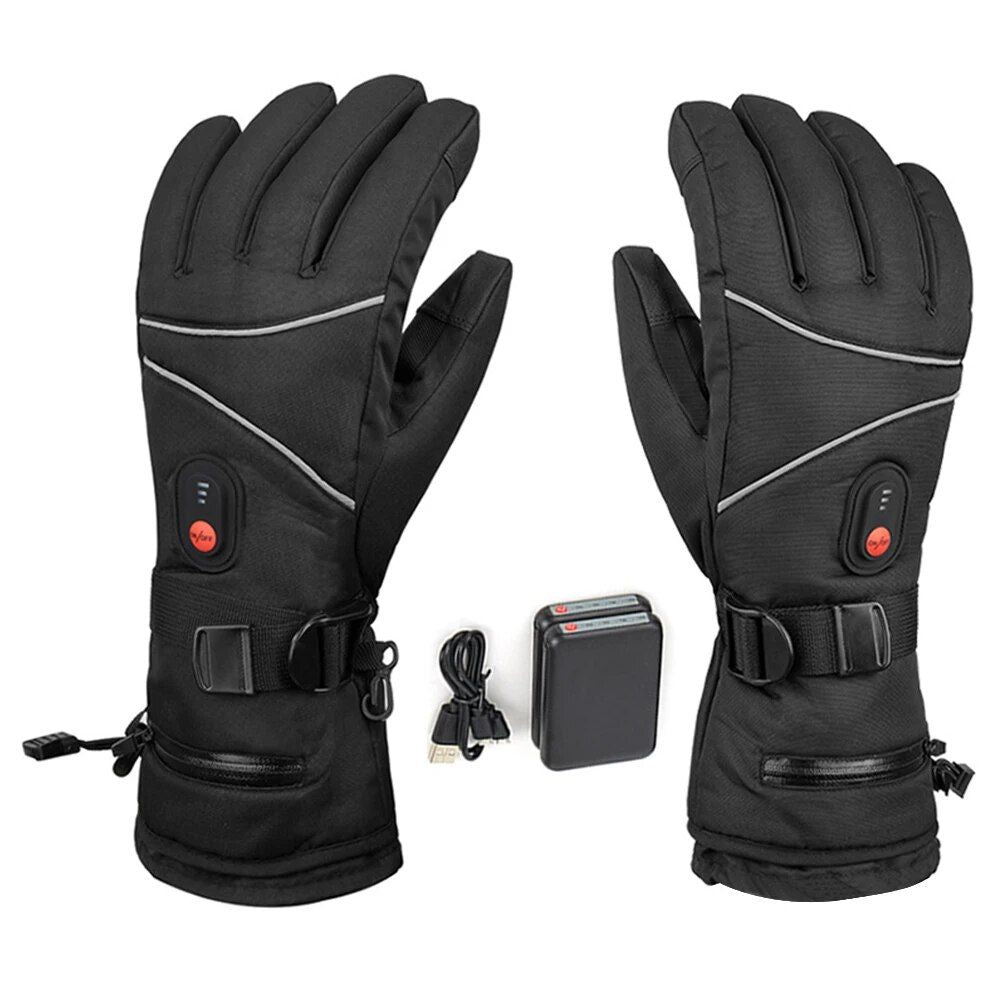 Guantes eléctricos calefactables, resistentes al agua y al viento, con pantalla táctil